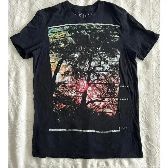 American Eagle Y2K Black cotton short sleeve T-shirt 20x29 Men’s M Vintage Fit - Picture 1 of 8